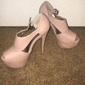 Blush platform heels